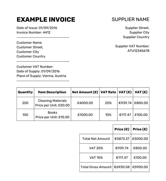 Austria Invoice Example