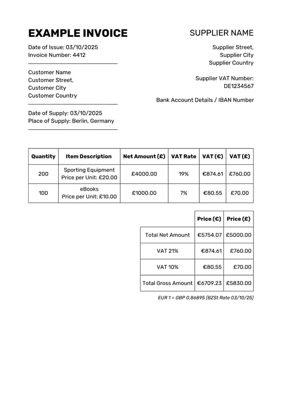 Germany Example Invoice