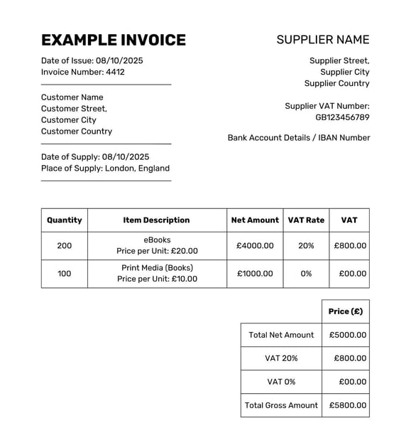UK Example Invoice
